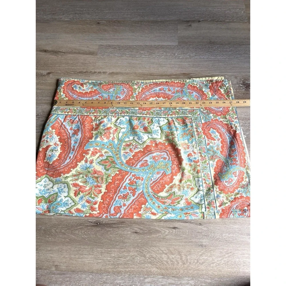 April Cornell Now Designs Rectangle Paisley Table Cloth Coral Yellow  84x120